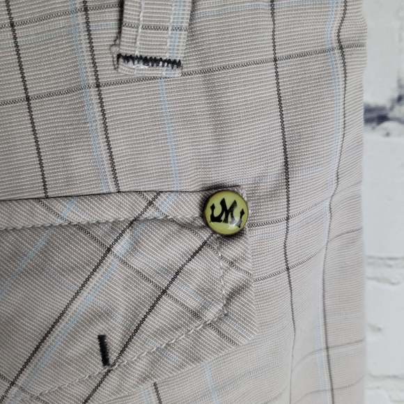 MICROS | plaid button pocket embroidered flat front shorts - Picture 6 of 8